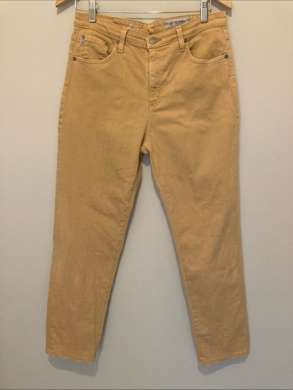 Ag Adriano Goldschmied Straight Leg crop Jeans in Mustard Sz 31R
